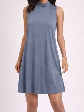 Kristin Nicole Blue Gray Mockneck Shift Dress Size S